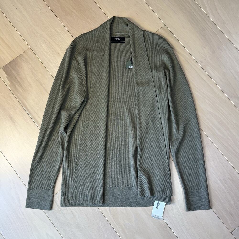 ALLSAINTS Merino Wool Open Cardigan Rib Knit Sweater Women’s XL